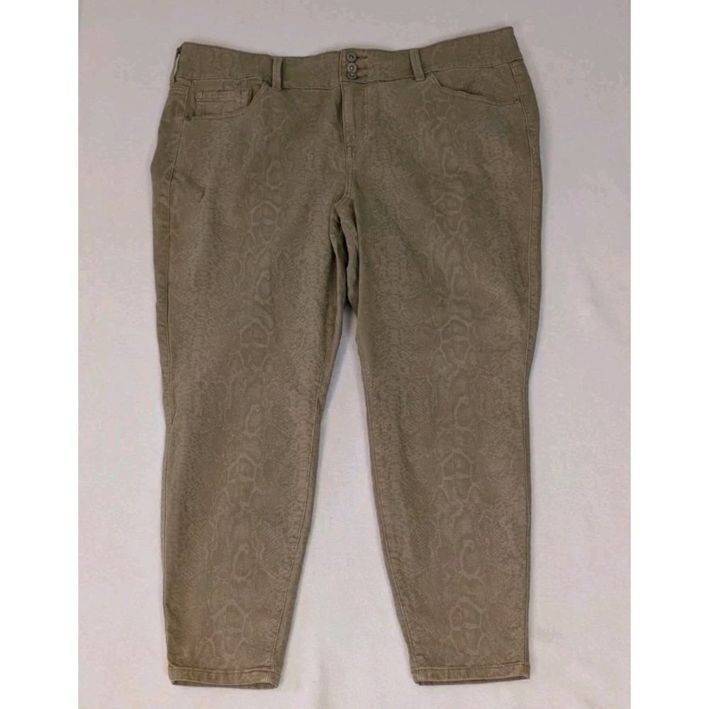 Torrid Super Soft Jegging Skinny High Rise Women's 24 R Tan Python 3 Button NEW